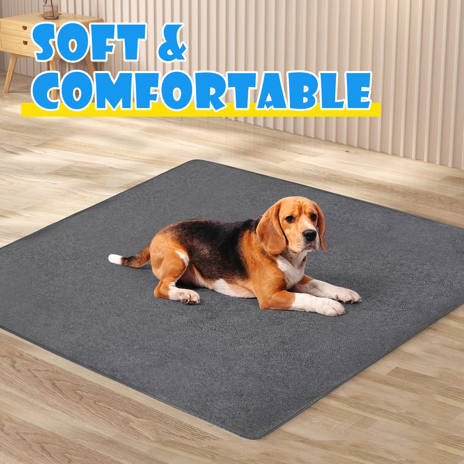FURWEY Paquete de 2 Empapadores Lavables Extragrandes para Orina de Perros, 72 x 72 pulgadas, Reutilizables, Antideslizantes, Impermeables, Almohadillas para Orina de Perro