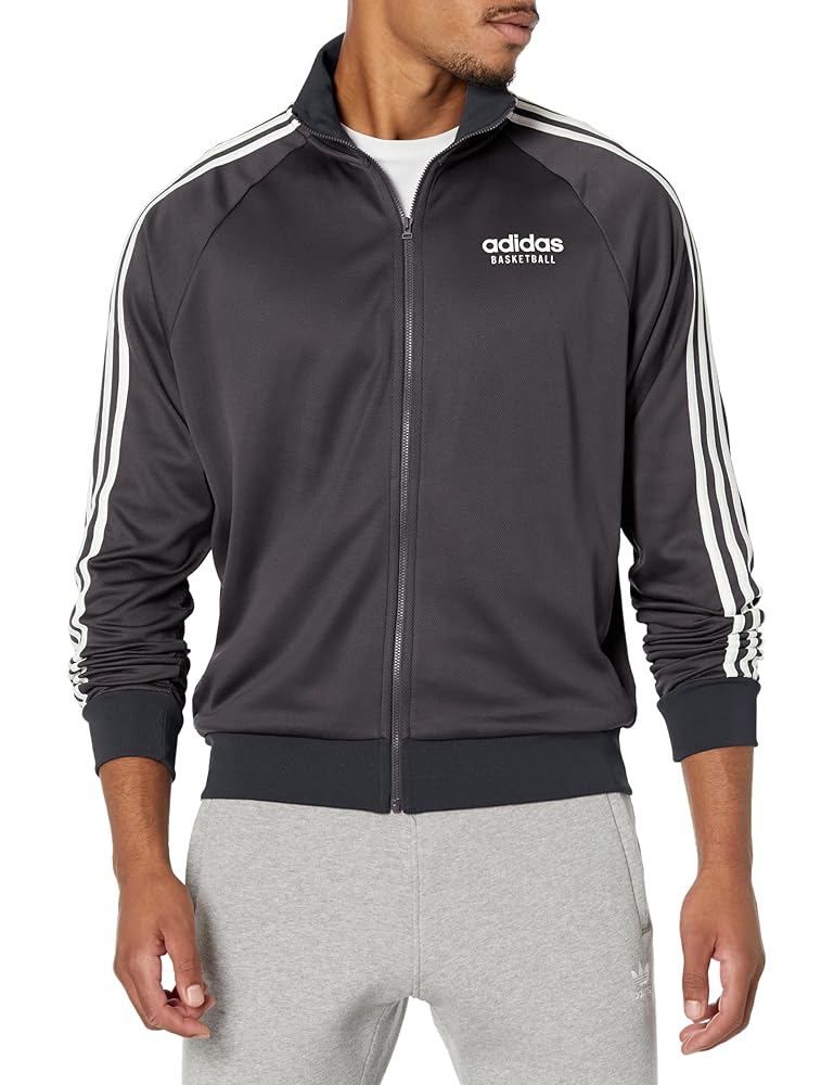 adidas Originals mens Basketball Select Jacket Carbon Small