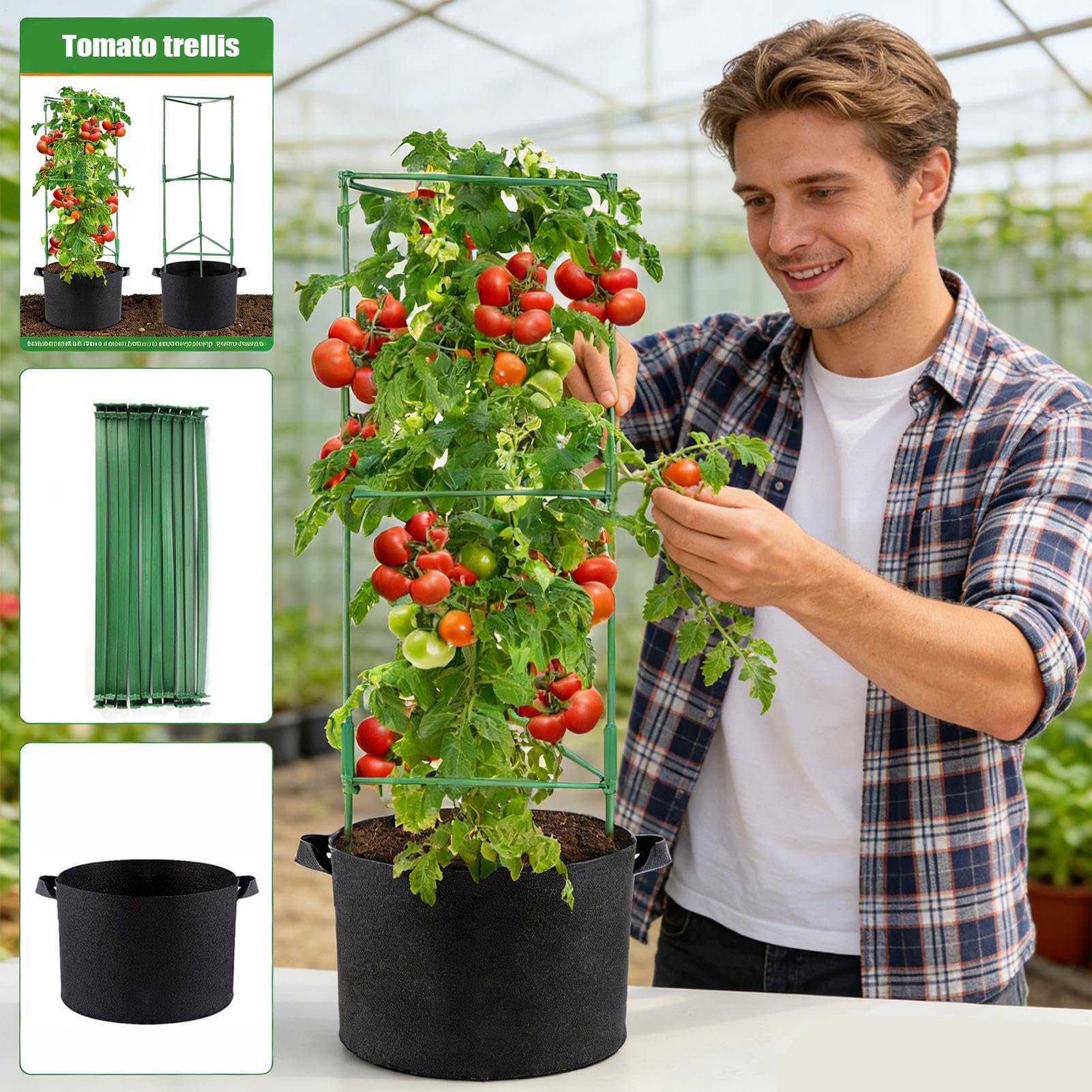Soporte para plantas trepadoras con bolsillos para plantas