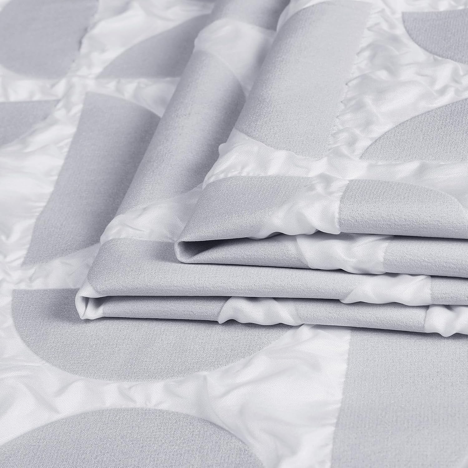 Aiyufeng Grey Curtains for Bedroom 63 Inch Length 2 Panels Set, Soft Airy 3D Embossed Textured Light Filtering Curtains for Living Room, Semi Fabric Rod Pocket Dining Room Curtains, 38" Wx63 L Inches 38"W x 63"L (Pack of 2) W/Gray image 7 of 9 B0DB7Y5RCQ