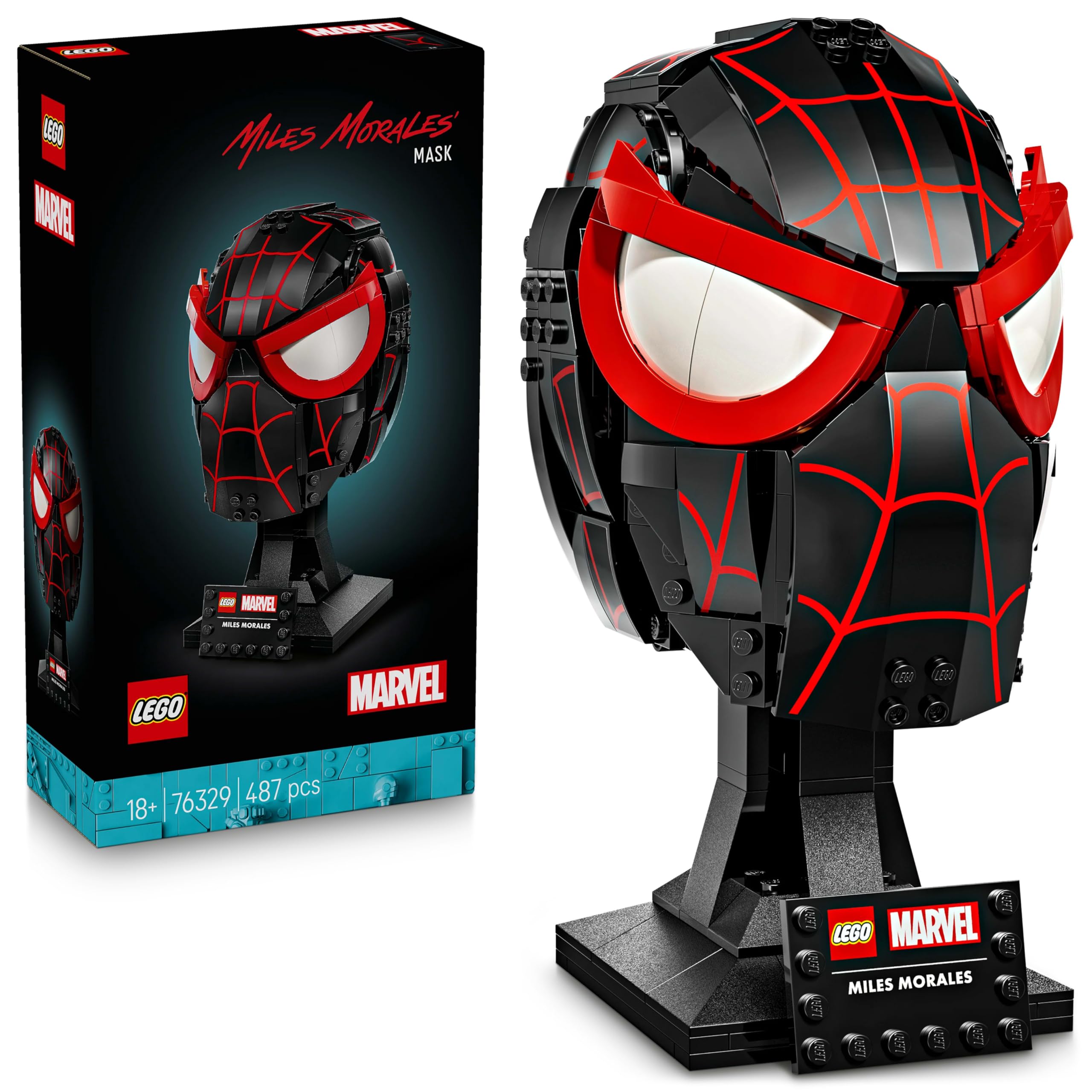 LEGO Marvel Maschera di Miles Morales, Set da Collezione 76329, 487 Pezzi, Modello da Esporre