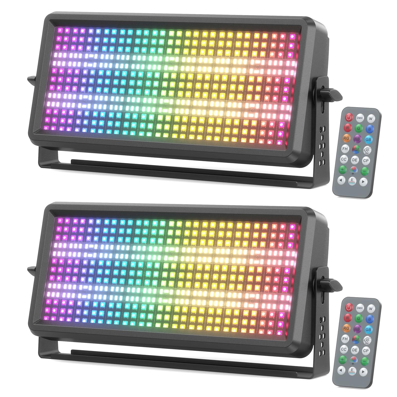 2PCS 120W LED Wallwasher Strobo Luce da Palco,Proiettore LED RGBW 4in1 Luci Discoteca con Telecomando,LED Stroboscopio Effetto Faretto Barra Luminosa per DJ Bar,Disco,Natale,Halloween,Feste,Matrimoni