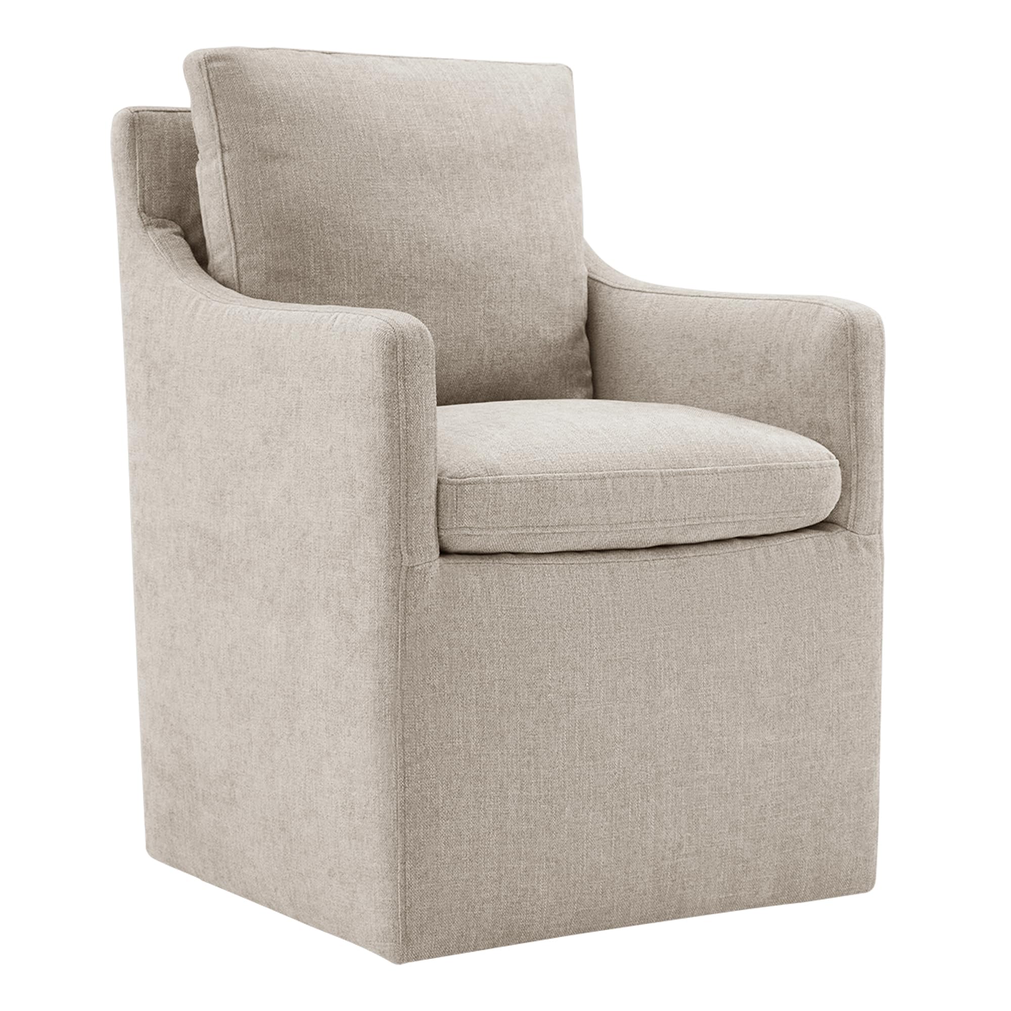 KISLOT Upholstered Dining Chairs with Casters, No Assembly Modern Accent Armchair with Rollers for Dining Room, Bedroom, Living Room, Reading Room,