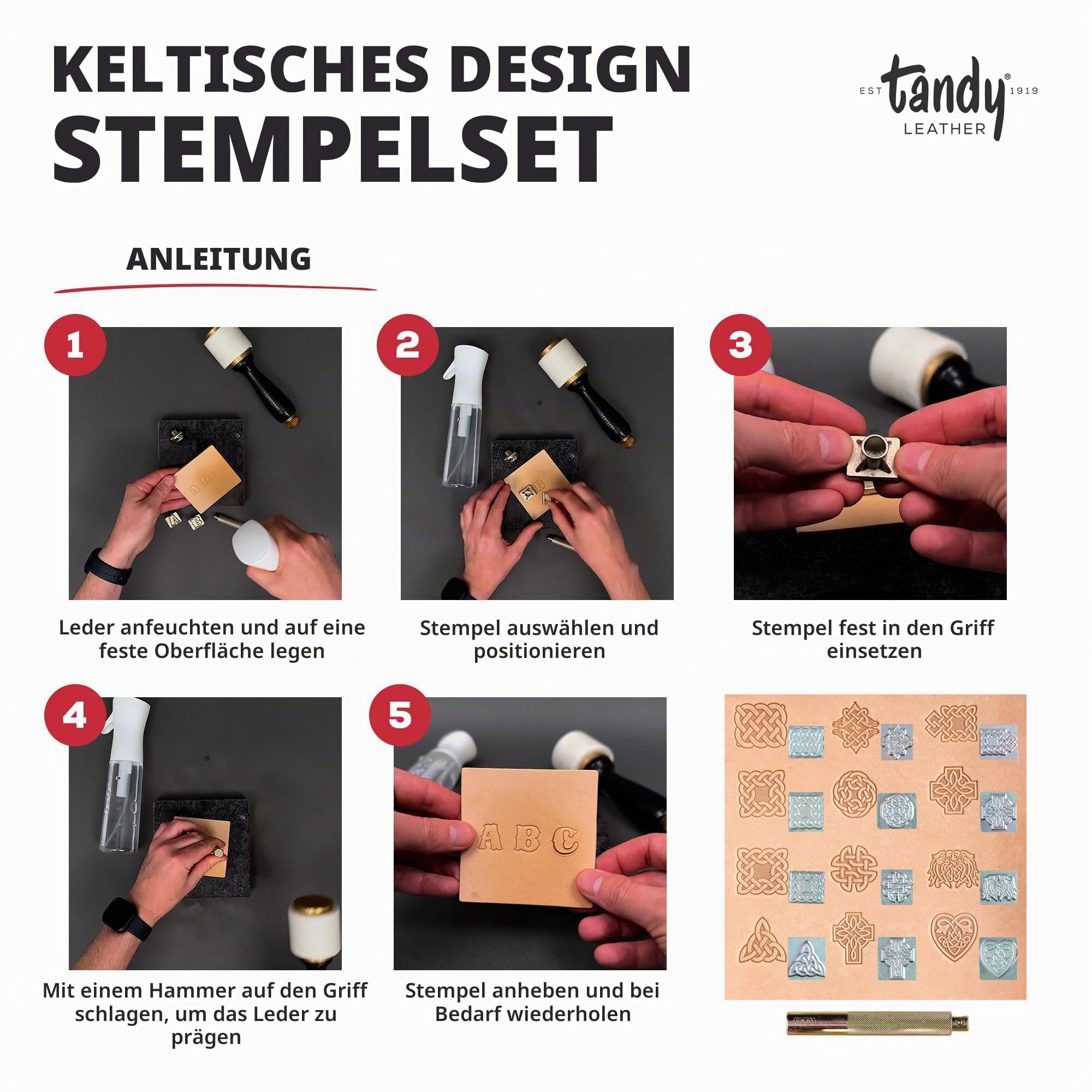 Tandy Leather Keltisches Stempel-Set:, Sonstige, Mehrfarbig, 4.13 x 17.24 x 21.68 cm