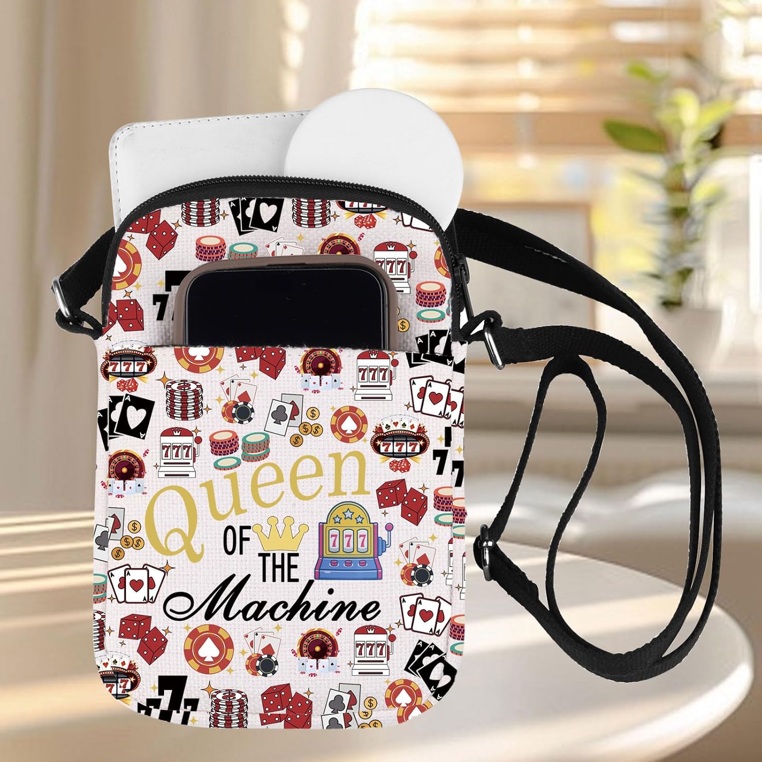 ZJXHPO Casino Cross Body Bag Casino Gambling Lover Gift Queen Of The Machine Messenger Bag Slot Gambling Gift