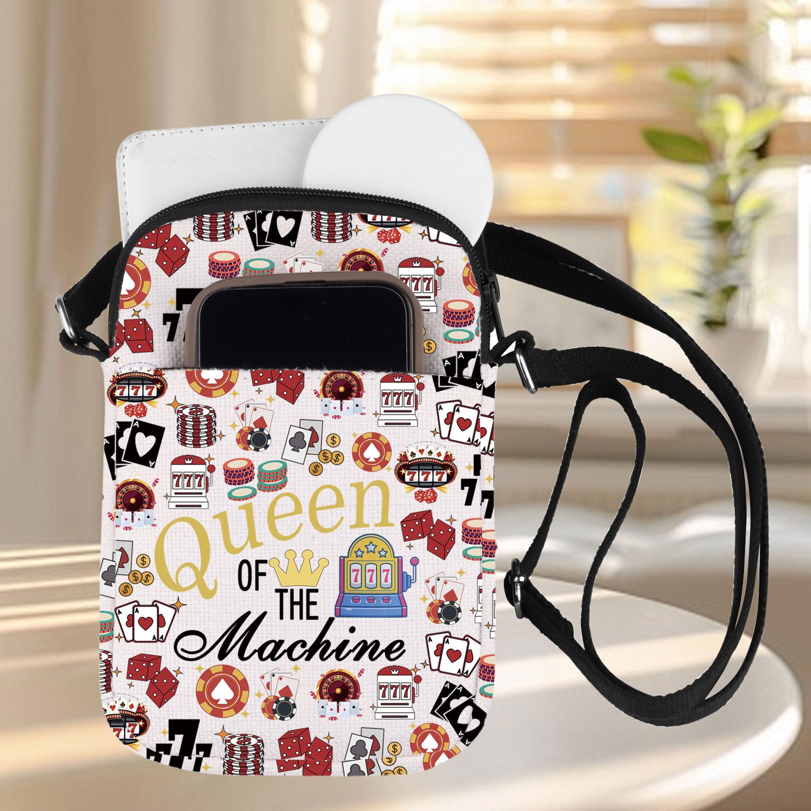 ZJXHPO Casino Cross Body Bag Casino Gambling Lover Gift Queen Of The Machine Messenger Bag Slot Gambling Gift