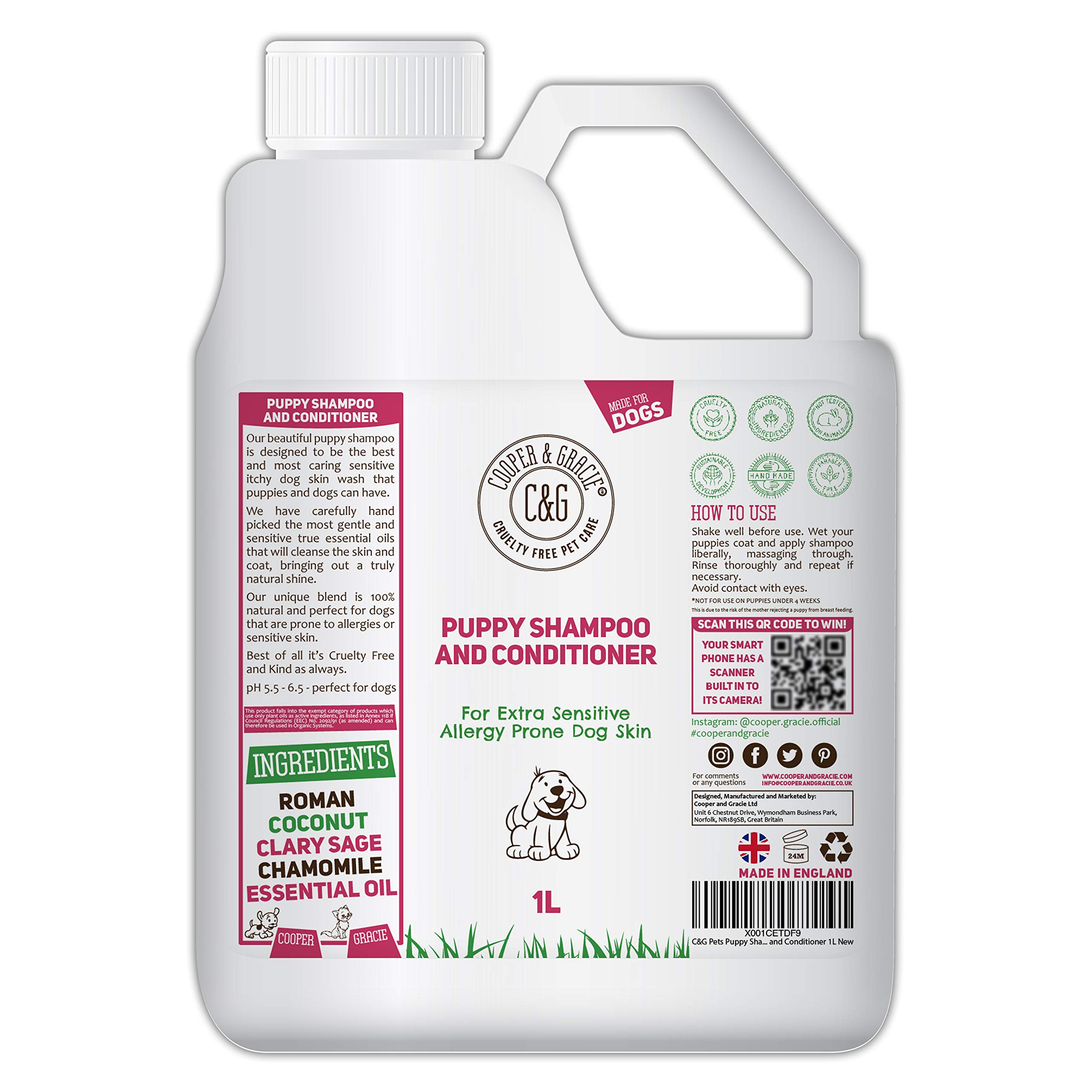 C&G Pets Shampoing et après-shampoing pour chiot 1 l