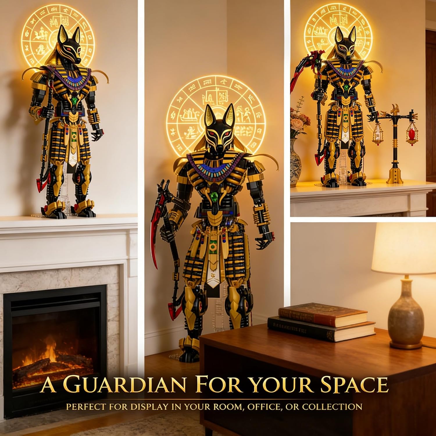 JMBricklayer Anubis Mythical Building Set for Adults, Ancient Egyptian God Building Blcoks, Collectible Mech Model Kits for Home Office Decor, Large Display Statue Gifts for Men & Mythology Lovers