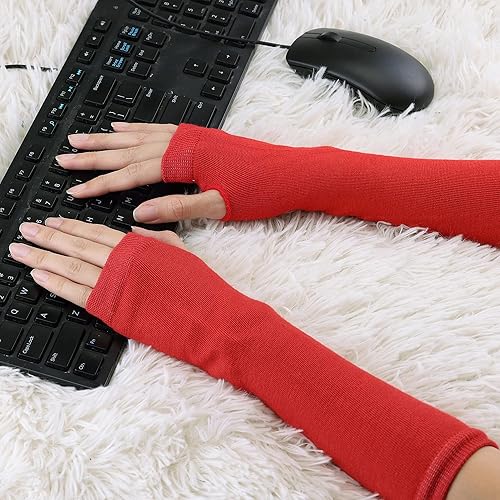 Miniatura 17 de Allegra K Calentadores de brazo sin dedos unisex de moda clásica