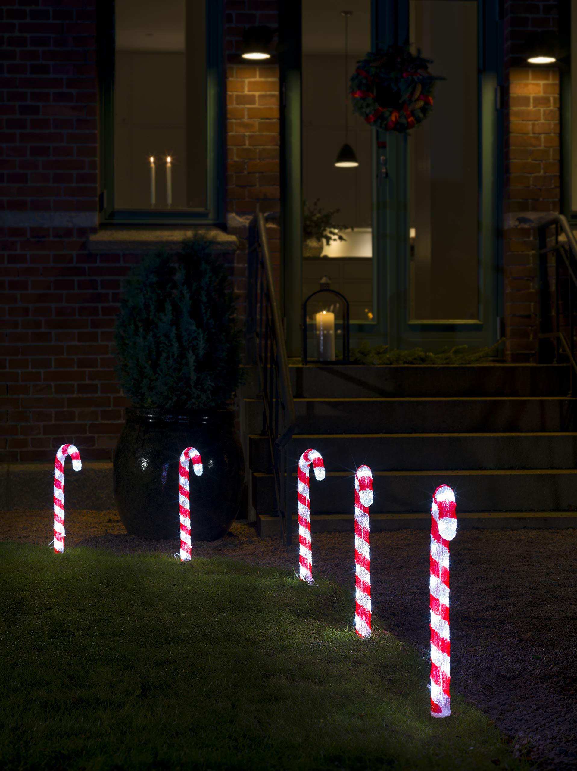LED Stecker-Set 5-tlg. Zuckerstangen Outdoor geeignet Deko