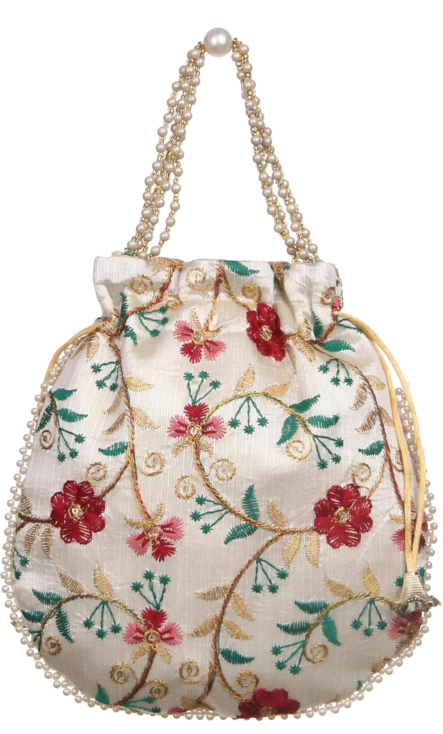 Rajasthani Style Royal Silk Batwa Bag Combo | White Sherwani Theme Potli Wristlet Clutch | Handmade Traditional Pouch for Wedding & Festival (Pack of 18)-image-33