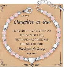 Daughter Gifts from Mom Bracelet, Granddaughter Gifts from Grandma Bonus Mom Gift Nature Stone Bead Bracelet Jewelry Birthday Gift Sister Easter Stocking Stuffers for Teens Women