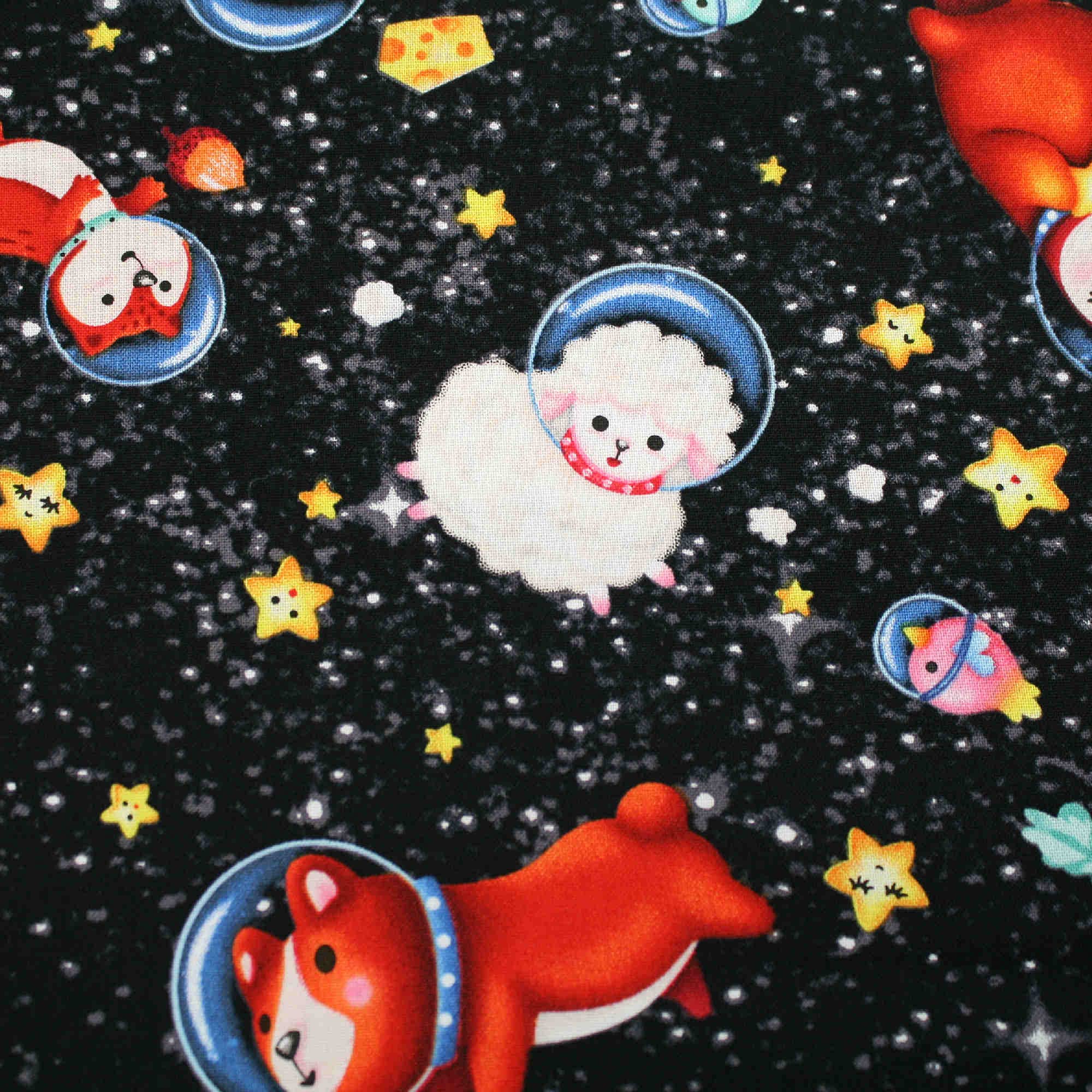 Hula Universe Michael Miller Fabric 100% Cotton Craft Quilting Clothes Fabric 1m Length x 1.1m Width