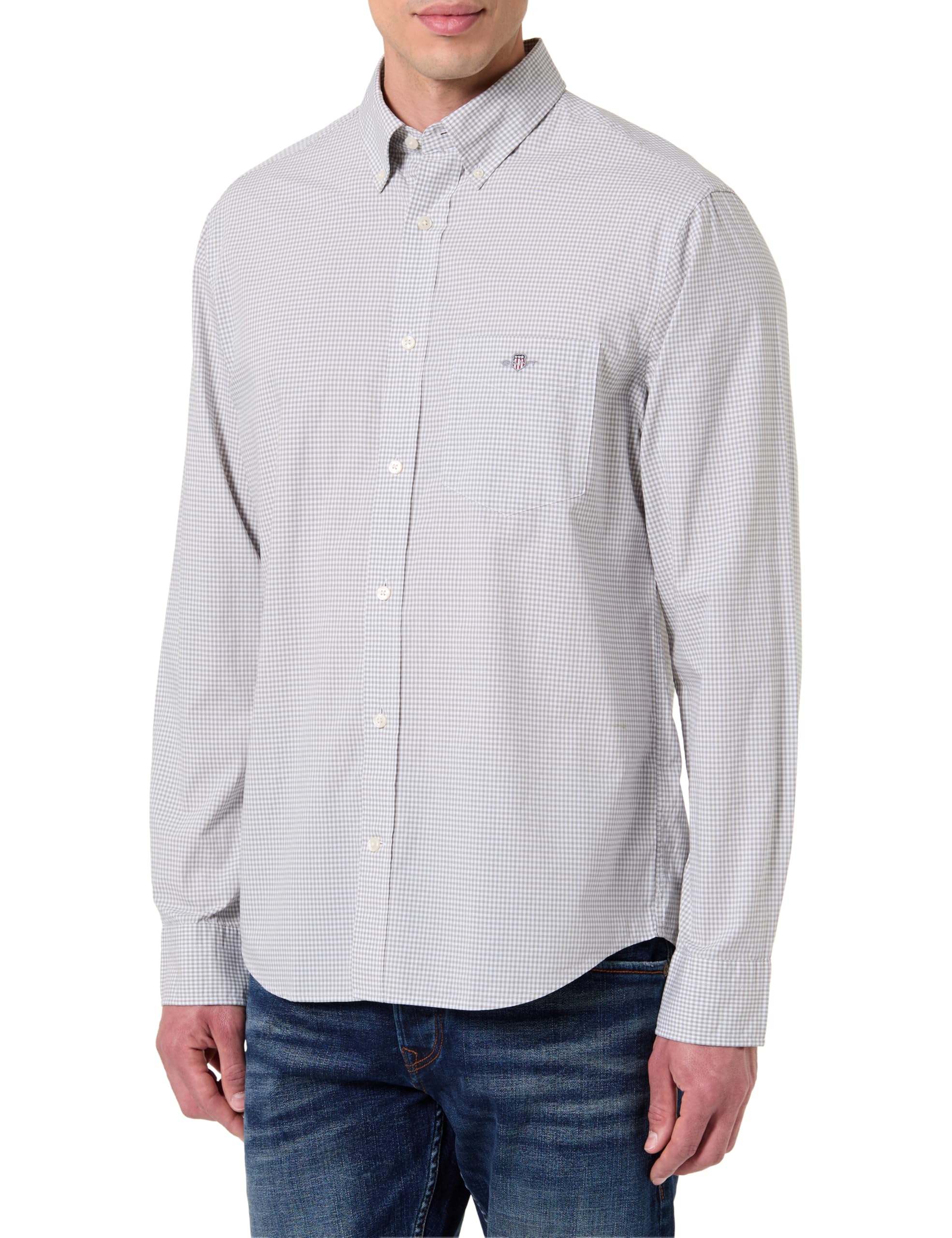 Gant Herren Reg Classic Poplin Gingham Shirt Hemd (1er Pack)