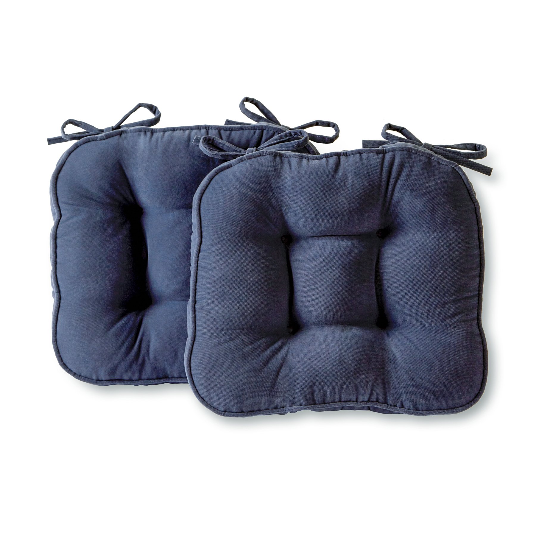 Greendale Home Fashions Hyatt Indoor Microfiber Chair Cushion (Set of 2), Cobalt