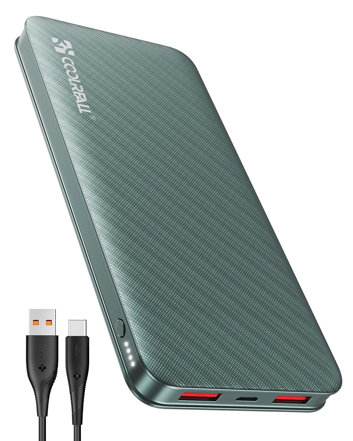 Batterie Externe (power Bank) Coolreall 10000mAh - Fin Et Léger (0.53 Lbs), Couleur Verte, Neuf
