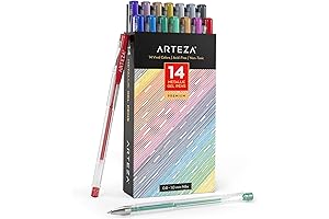 ARTEZA Metallic Gel Pens Colored for Adults with Triangular Grip