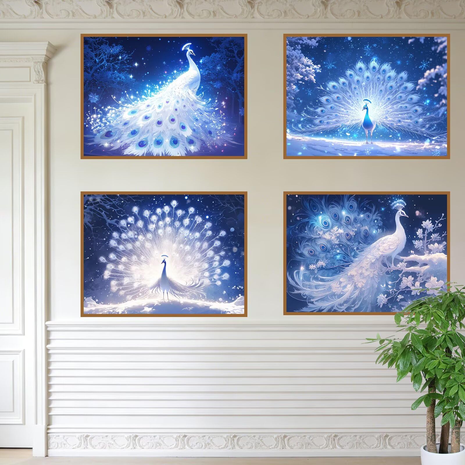 Diamentowe kamienie, zestaw 4 szt., do malowania diamentowego, na zimę, 100 x 80 cm, 2026, malowanie według liczb, dla dorosłych, dla dzieci od 6 lat, małe prezenty dla kobiet, przyjaciół, dziewcząt