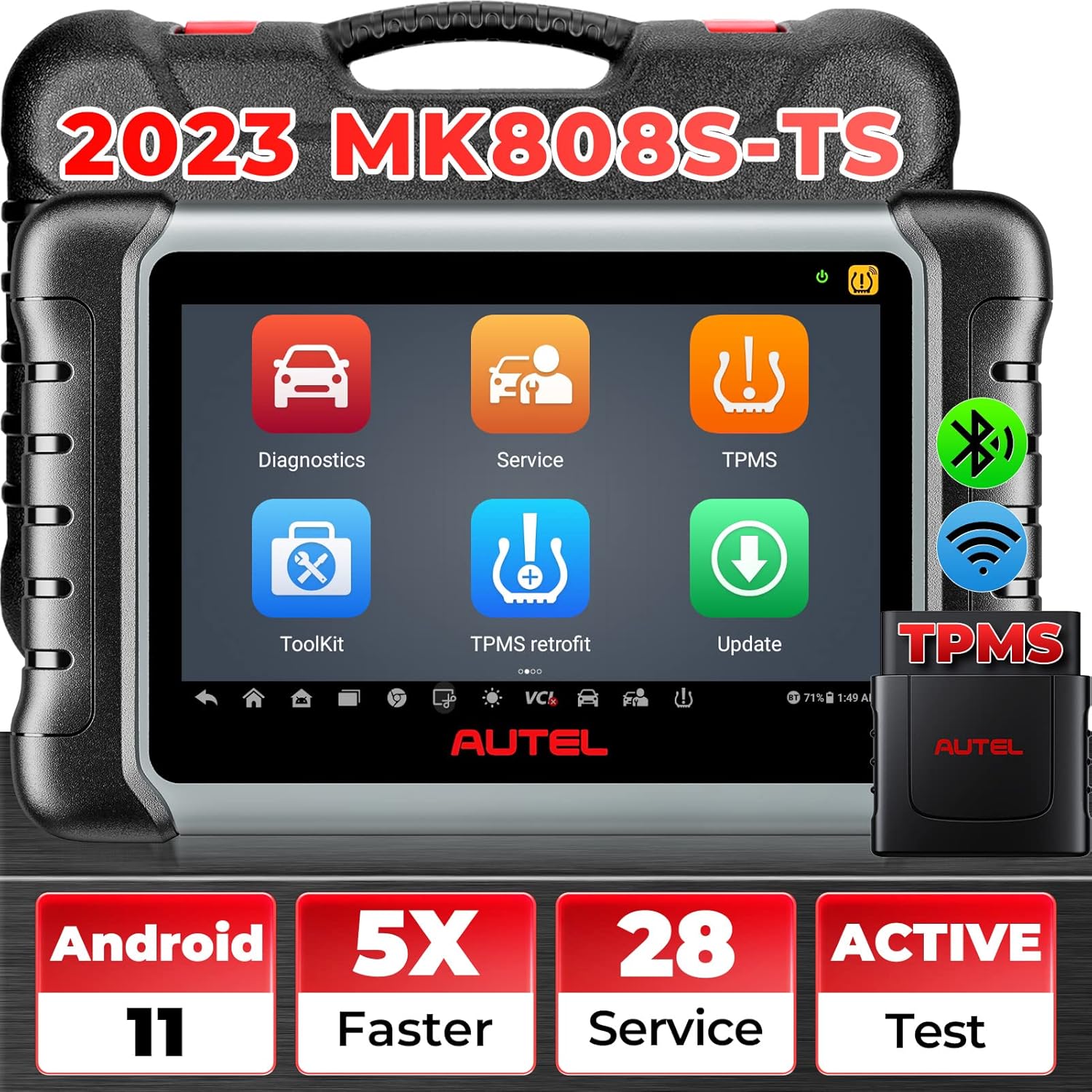 Autel MaxiCOM MK808S-TS Bidirectional Scanner: 2023 All-in-one TPMS ...
