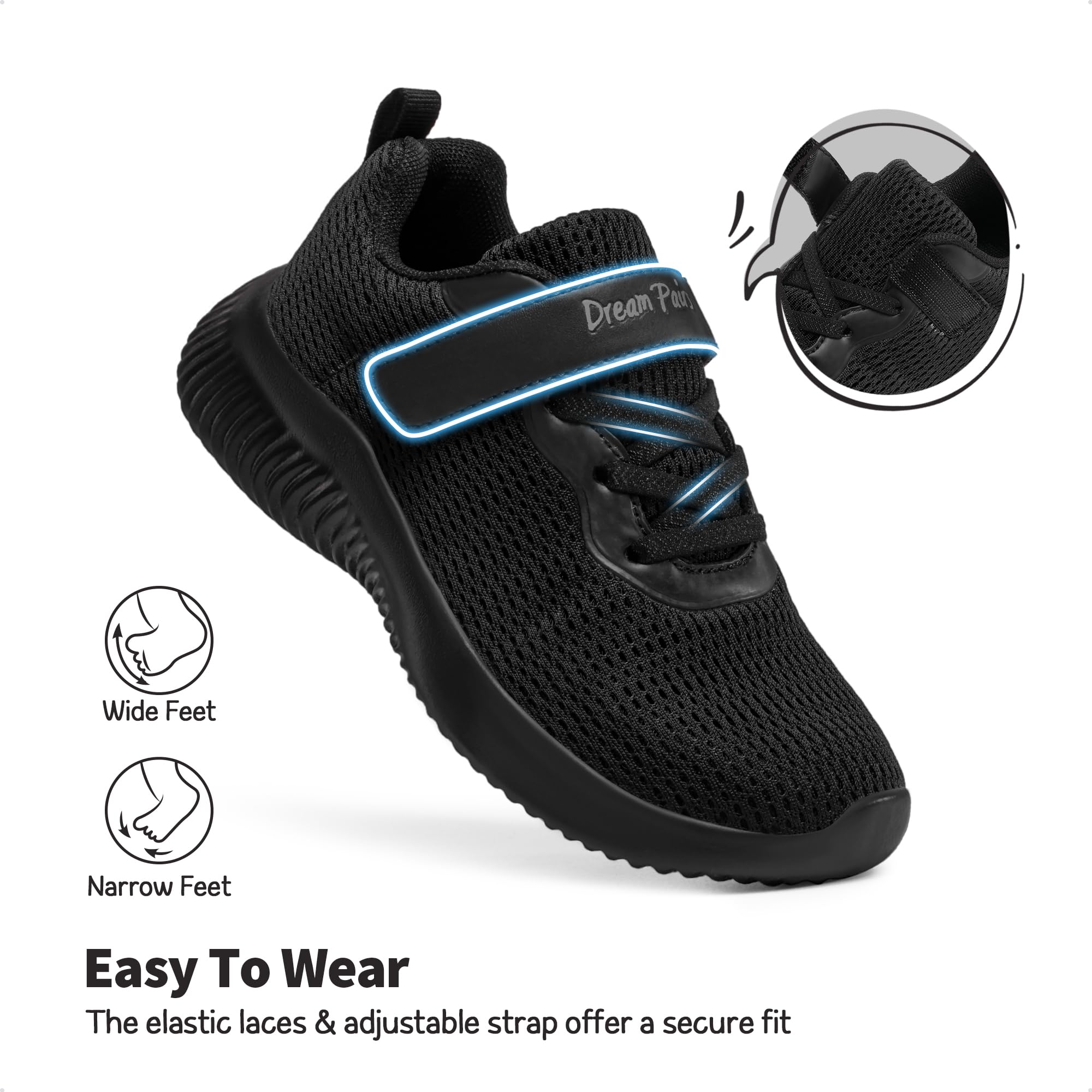 DREAM PAIRS Zapatillas Deportivas Sin Cordones para Niños Running Antideslizantes Suela de EVA
