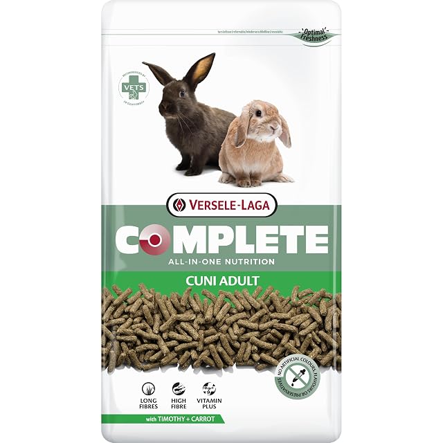 VERSELE-LAGA - Complete Cuni Adult - Pienso extrusionado Todo en uno Rico en Fibra para Conejos (Enanos)
