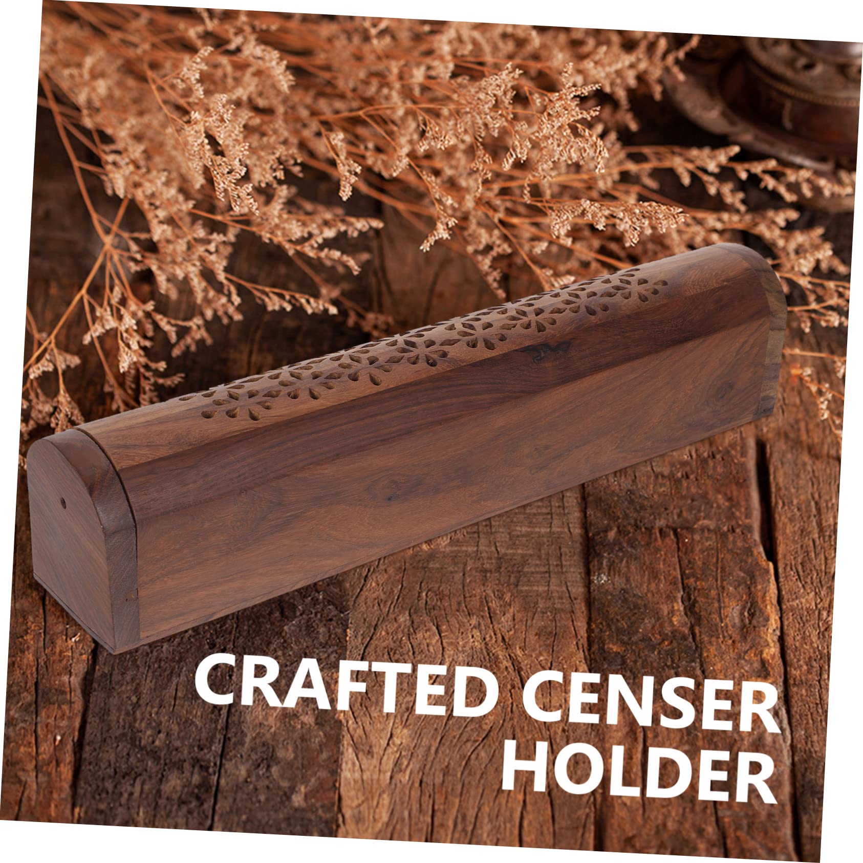 Porta Varillas de Incienso Soporte Delicado de Madera Natural Compacto Hecho a Mano Que Previene la Dispersión de Ceniza para Incienso Adecuado para Oficina y Meditación