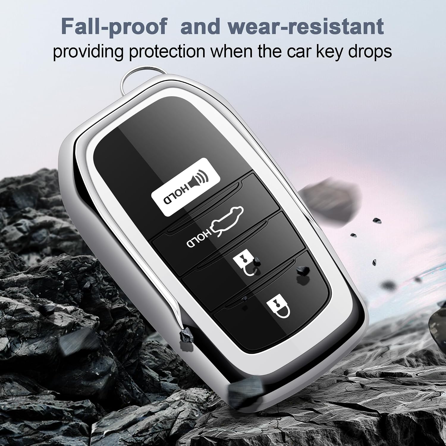 for Toyota Key Fob Cover 2025 2026 2024 2023 Car Key Case Camry Corolla Crown Signia Grand Highlander Sequoia Tundra Venza Land Cruiser 4 Buttons