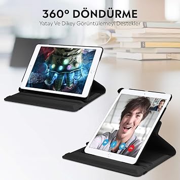 Apple iPad 360 Degree Rotating Tablet Case with Horizontal and Vertical Stand from Babylon (iPad 9.Generation 10.2 Black)