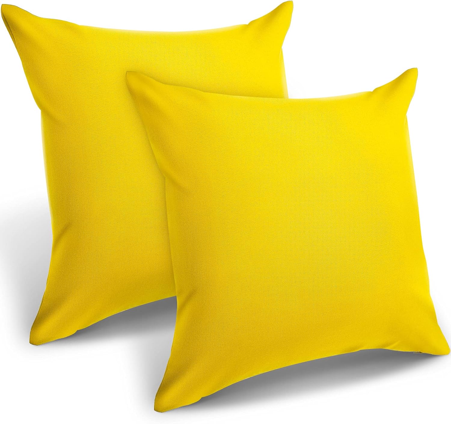 Patelai 2 Pack 18x18 Inch Waterproof Outdoor Throw Pillow Covers - PU Coated Valentine's Day, Winter Decor for Patio, Sofa, Couch, Garden Furniture(Yellow)