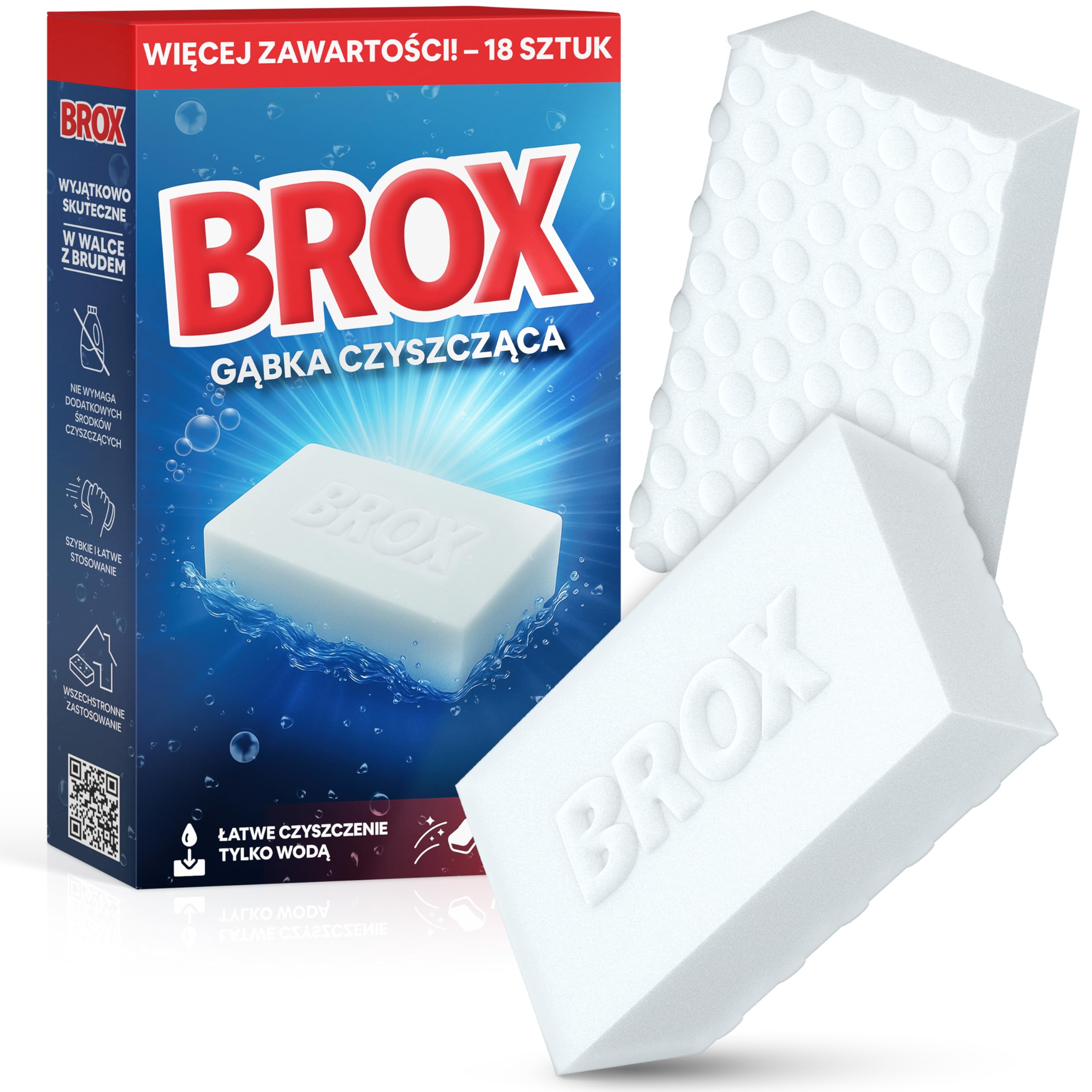 BROX® 18x Magiczna guma – Gąbki czyszczące – Guma do czyszczenia butów – Środek do czyszczenia butów – Magiczna gąbka do trampek, usuwa plamy i uporczywe zabrudzenia – Środek do usuwania plam
