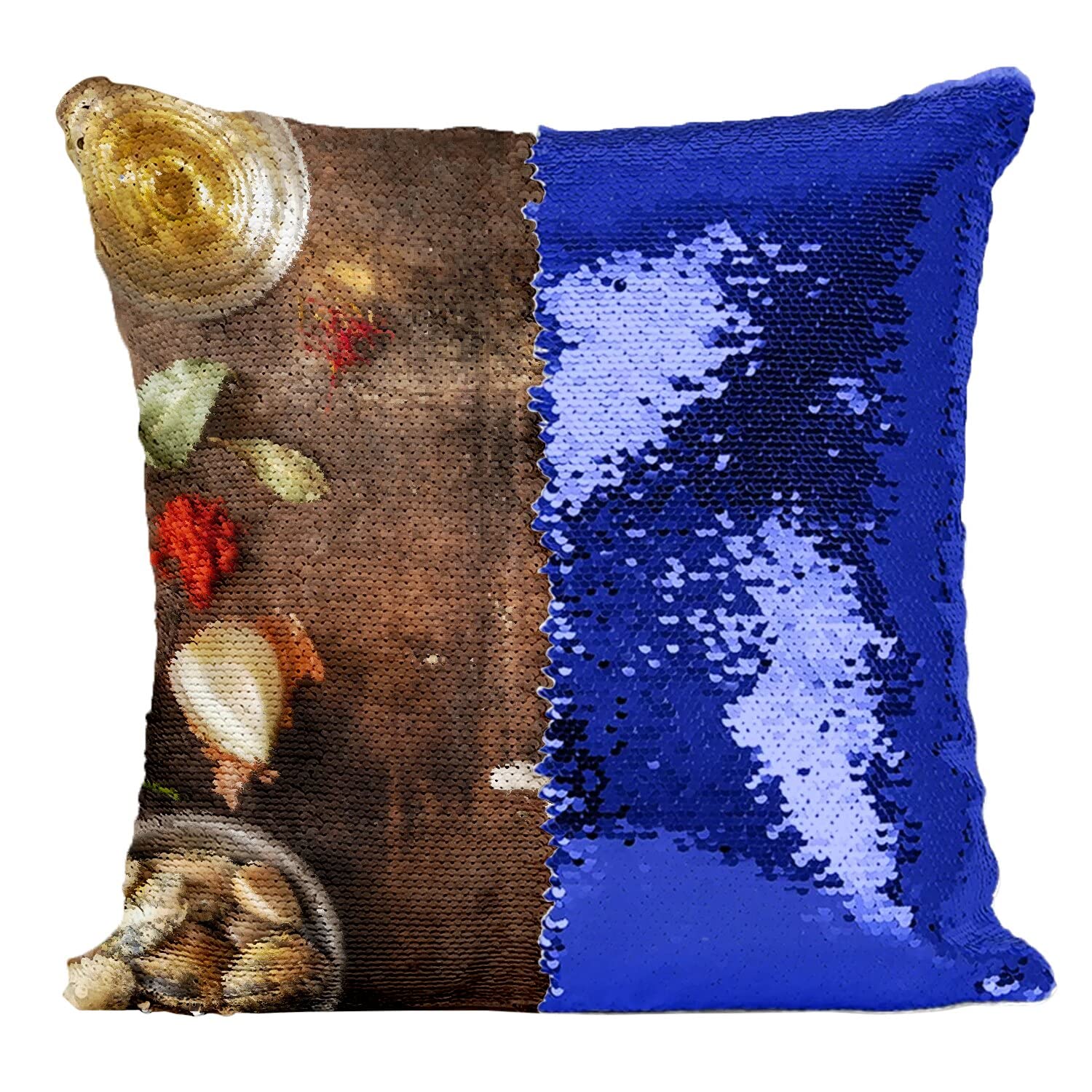 Coussin Sequin Bleu Fabes con Almejas cadeau idéal amoureux Espagne