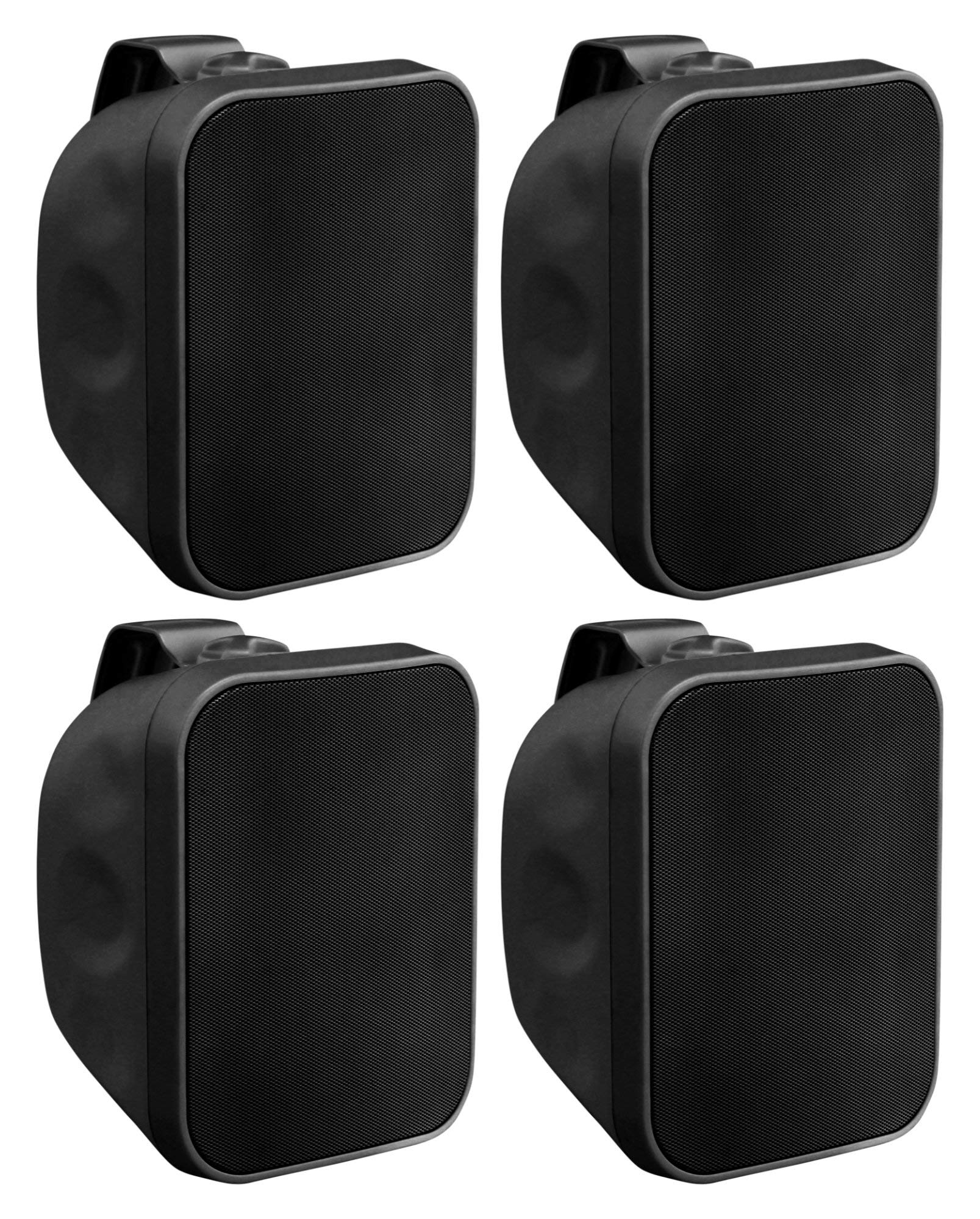 Pronomic 4X OLS-5 BK DJ PA Outdoor-Lautsprecher für Garten, Terrasse, Restaurant (4X 80 Watt, Schutzart IP56, 8 Ohm, 5,25" Woofer) schwarz
