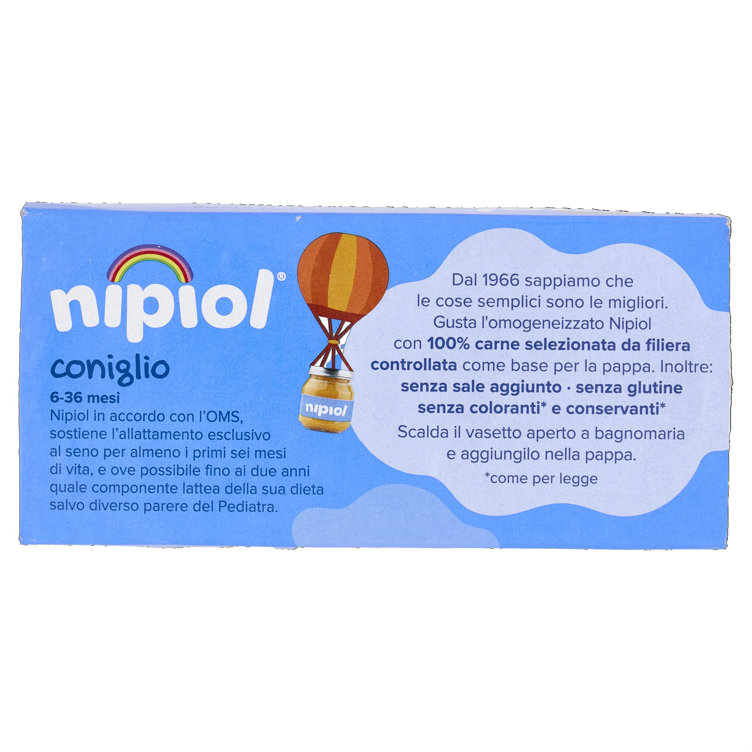 Nipiol Omogeneizzato Coniglio - 2x120 g, 12 Confezioni