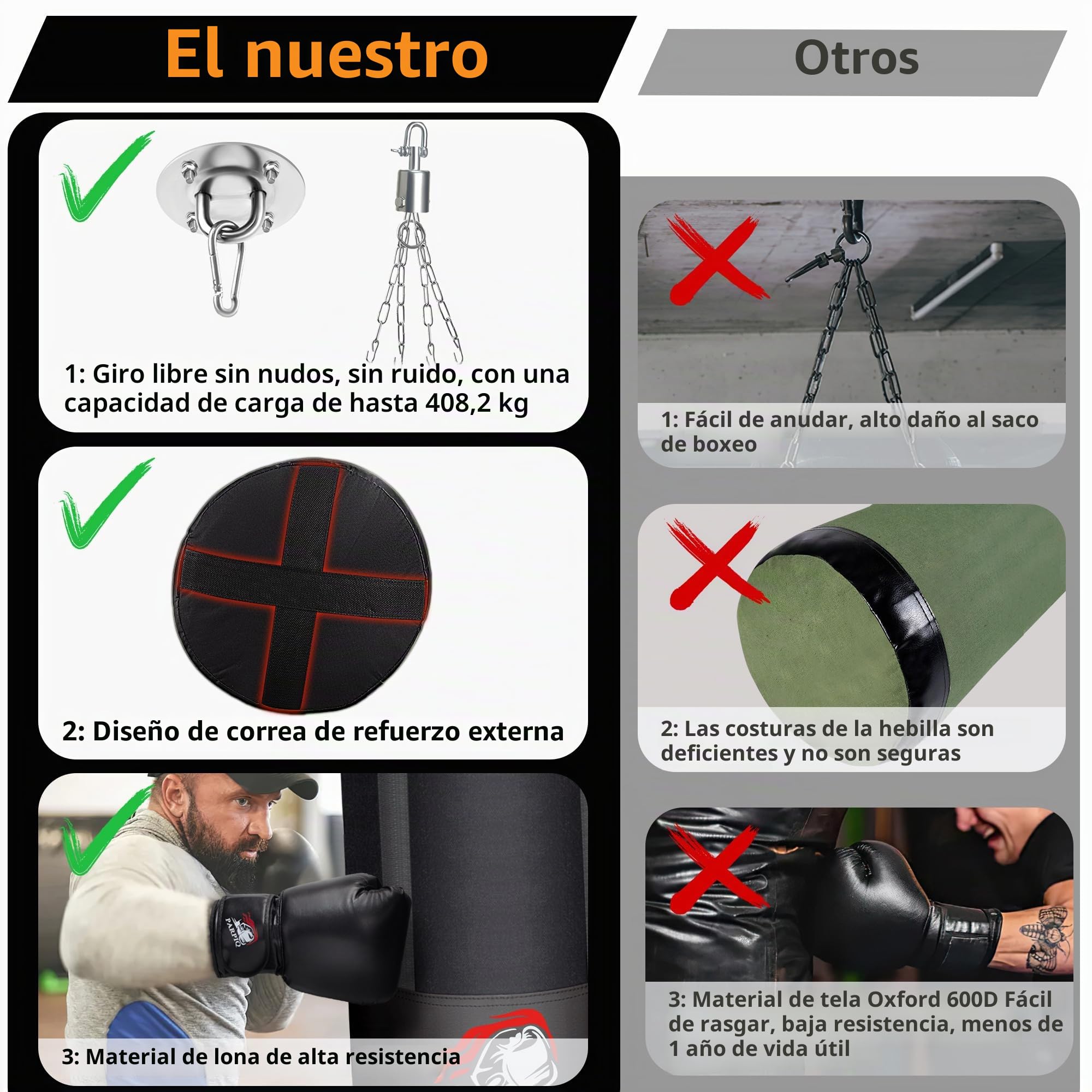 Saco de Boxeo Colgante de Tela Oxford 120 cm para Adultos | Incluye Guantes de Boxeo, Muñequeras, Cuerda de Saltar y Pelota de Reacción | Ideal para MMA, Kickboxing y Muay Thai