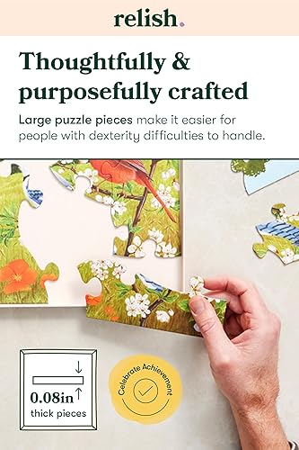 Miniatura 3 de Relish Rompecabezas de piezas grandes para personas mayores, rompecabezas de 13 piezas de pájaros de verano, productos de demencia para ancianos