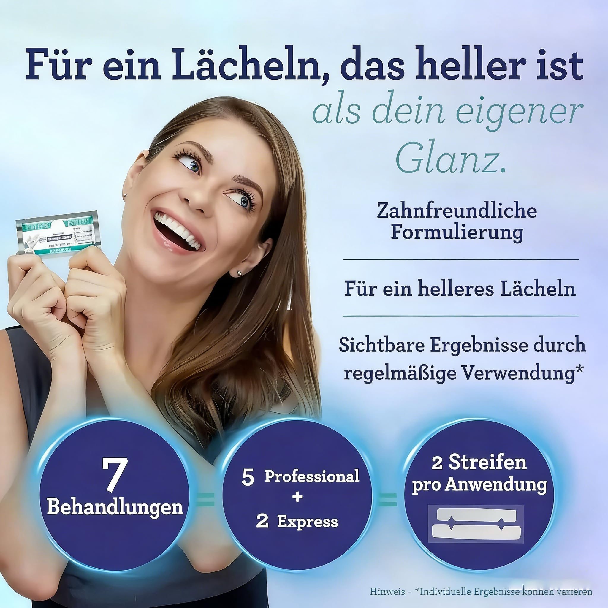 Teeth Whitening Strips - Infused with Coconut Oil - 7 Treatments- Behandlung mit rutschfester und trockener Streifentechnologie - Sorgfältig entwickelt für ein strahlenderes Lächeln