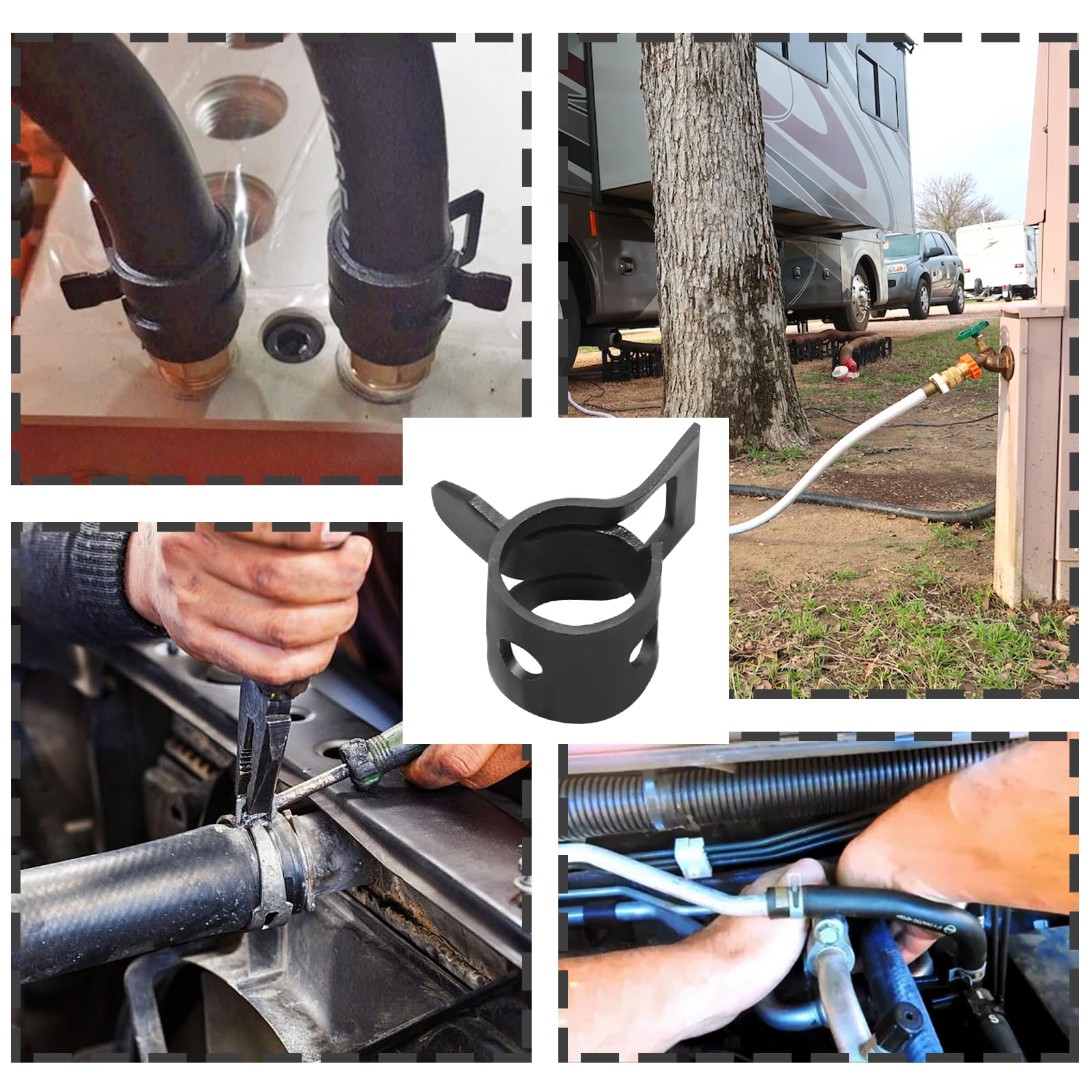 Snapklik.com : Cionyce 50 Pcs 10mm ID Spring Band Type Clamps