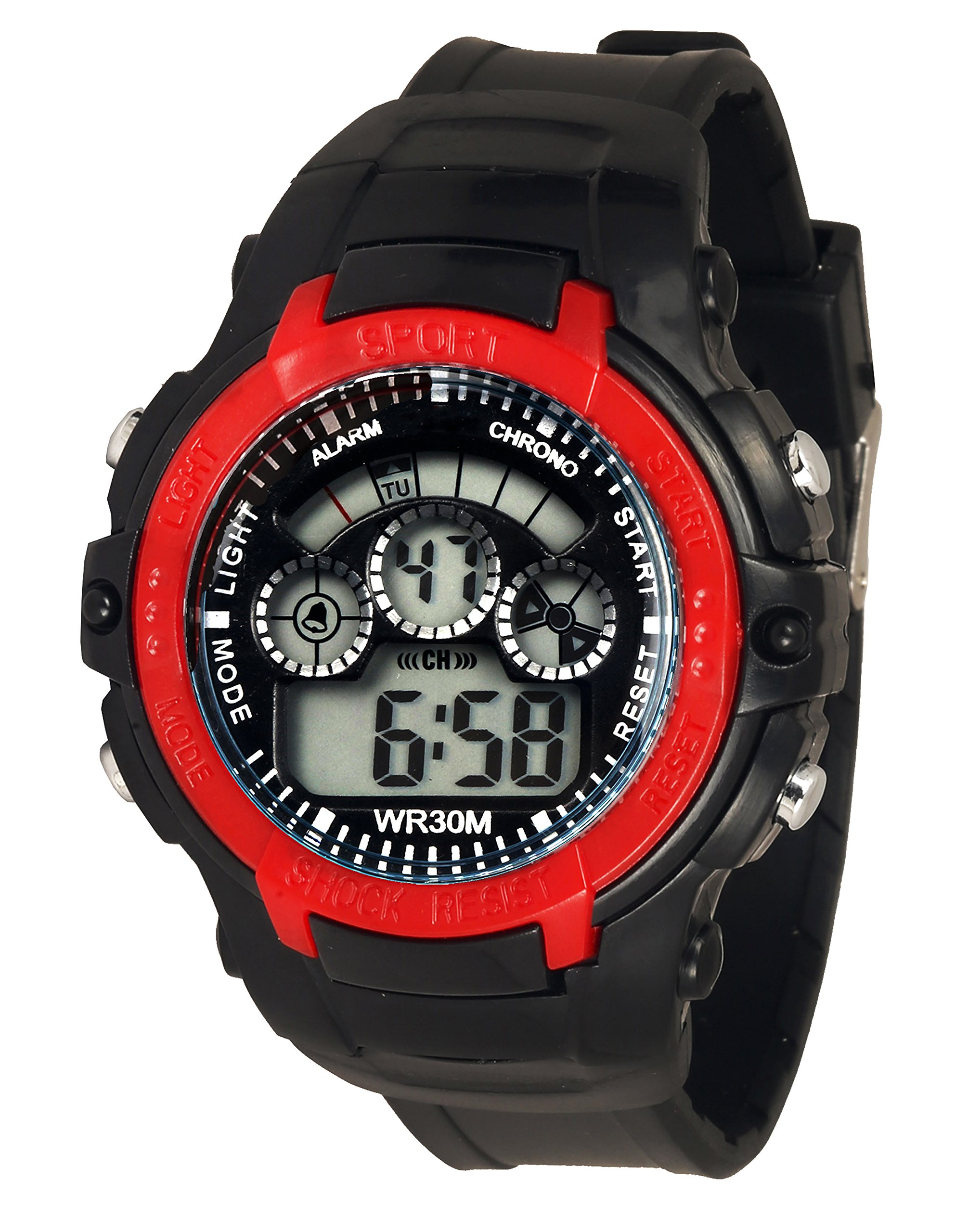 Time Up Digital Display Backlight Black Strap Watch for Kids-YS45-RING-RED (B07B4HB57D) Amazon Price History, Amazon Price Tracker