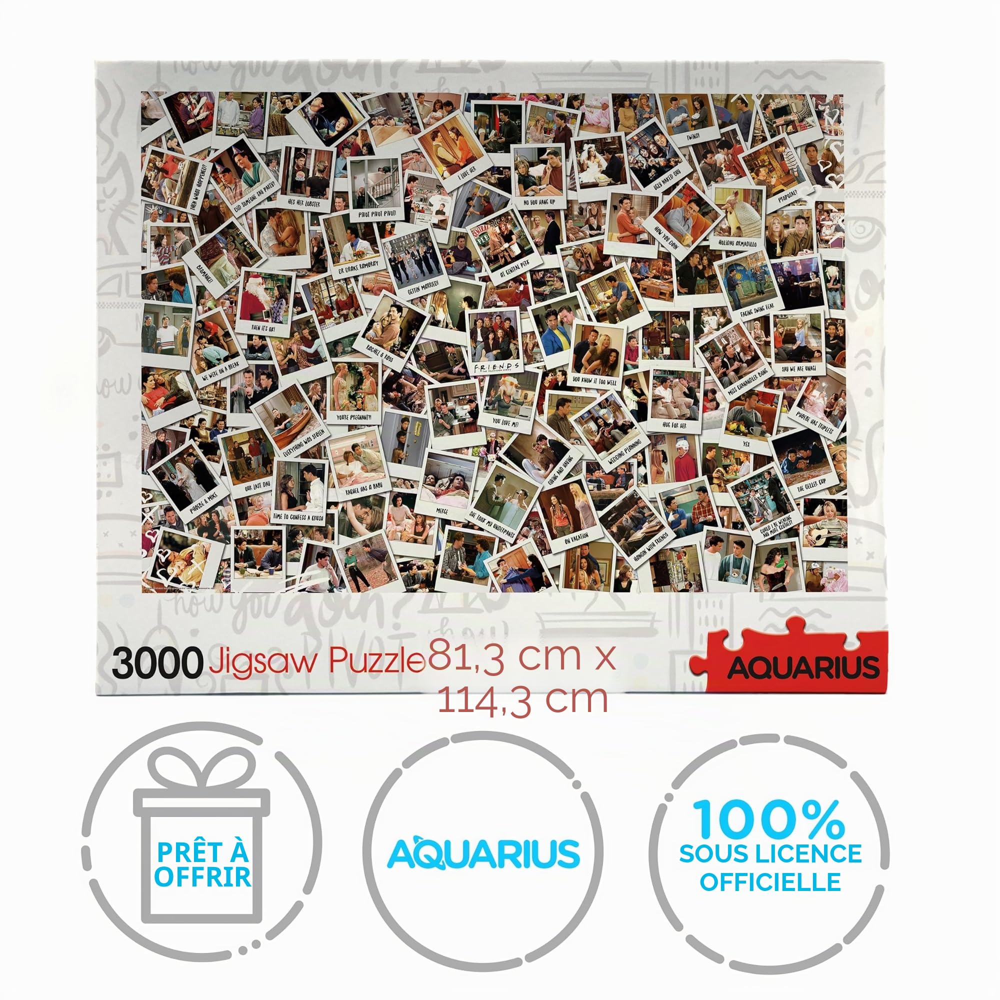 AQUARIUS Friends Puzzle (3000 Piece Jigsaw Puzzle) - Officially Licensed Friends TV Show Merchandise & Collectibles - Glare Free - Precision Fit - Virtually No Puzzle Dust - 32 x 45 inches