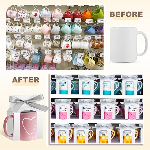 Miniatura 4 de Kosiz 36 cajas de tazas de sublimación, bolsas de regalo, caja de regalo con ventana, cajas de taza para envío, caja de embalaje de regalo para