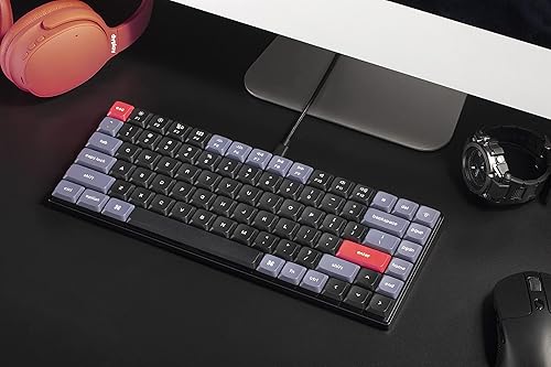 Miniatura 2 de Keychron S1 - Teclado mecánico con cable ultra delgado y 75% QMKVIA, 84 teclas RGB LED retroiluminadas de doble disparo para Mac Windows,