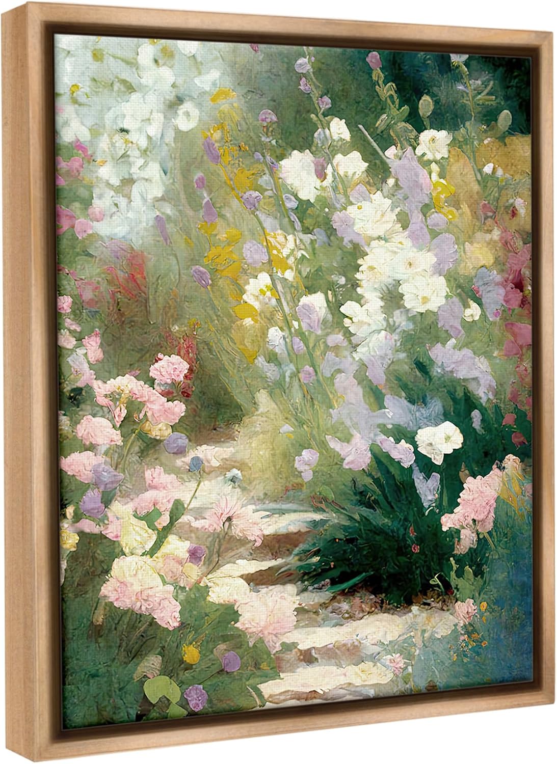 Stupell Industries Garden Flower Path Framed Floater Canvas Wall Art by Gina Kelly