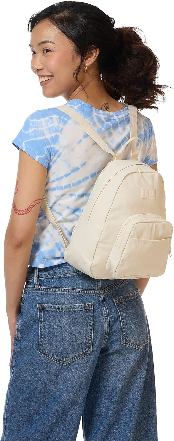 JanSport Half Pint FX Mini Backpack, 10.2 L - Durable Mini Bag Purse with Adjustable Shoulder Straps, Single Main Compartment, Zippered Stash Pocket, Soft Nylon - Moon Flower