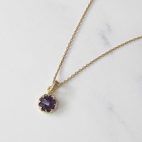 Miniatura 4 de 14K Gold Plated Gemstone Necklaces for Women - Birthstone Necklace - Gold over 925 Sterling Silver - Gold Pendant Necklaces - Gold Minimalist