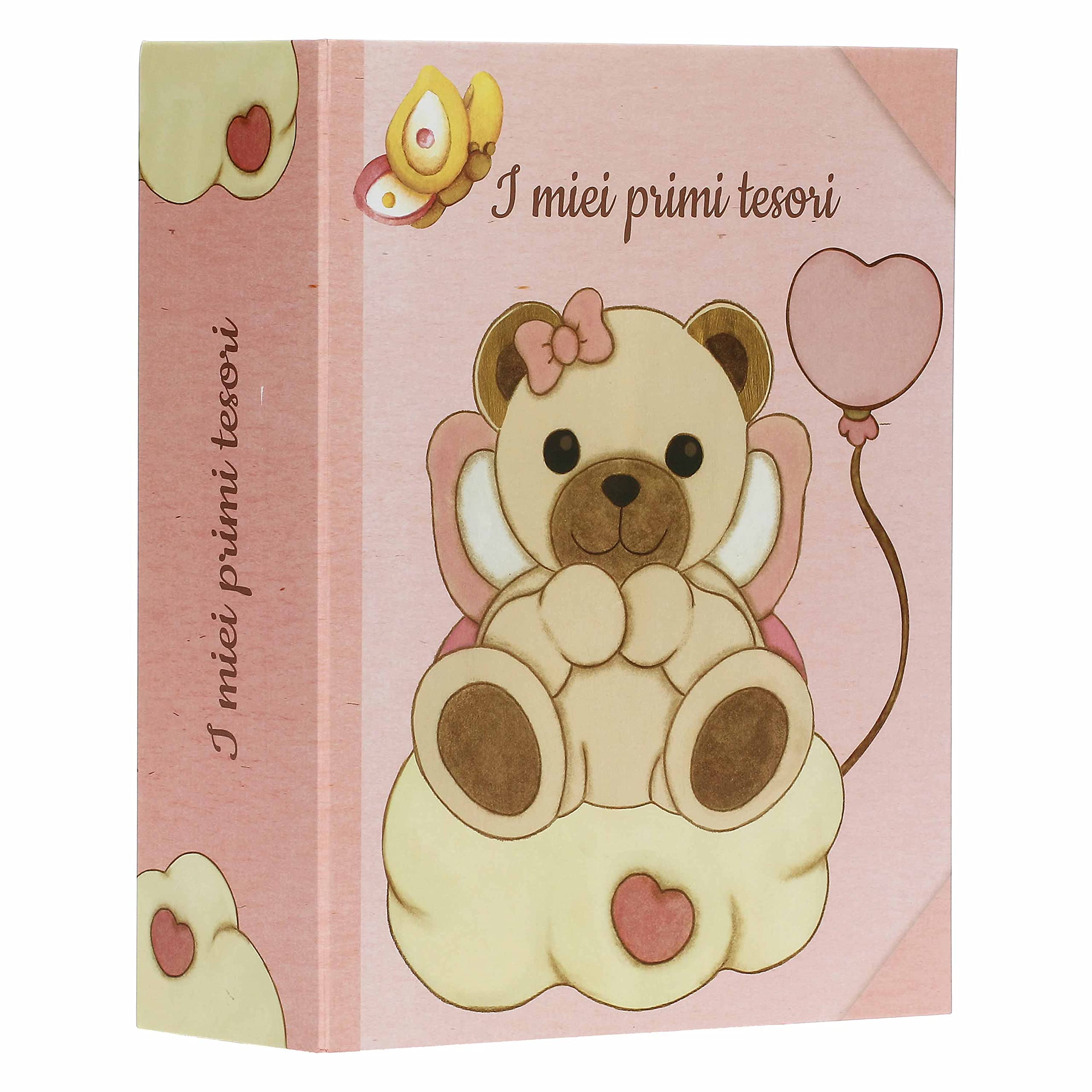 THUN - Scatola Ricordi Rosa con Teddy - Bambini, Album e Ricordi - Carta - 24x30x10 cm