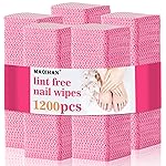 MAQIHAN 1200 Lint Free Nail Wipes - Pink Acetone Nail Polish Remover Wipes Lint Free Nail Wipes Pads Gel Nails No Lint Nail Glue Wipes Eyelash Extensions Toallitas Para Uas Sin Pelusa Nail Supplies