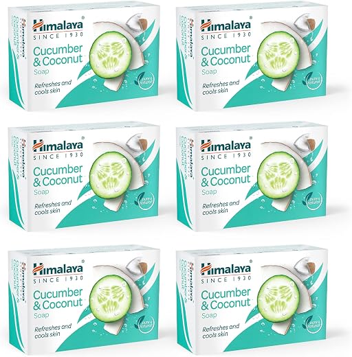 Himalaya Herbals Cucumber and Coconut Soap, 125g (Pack of 6)