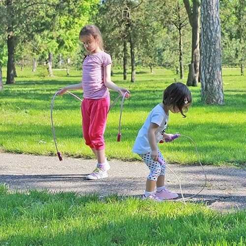 Miniatura 4 de ArtCreativity Juego de cuerdas de salto de neón de 7 pies, paquete de 12 cuerdas, vibrantes cuerdas de salto para niños, cuerdas de saltar de PVC