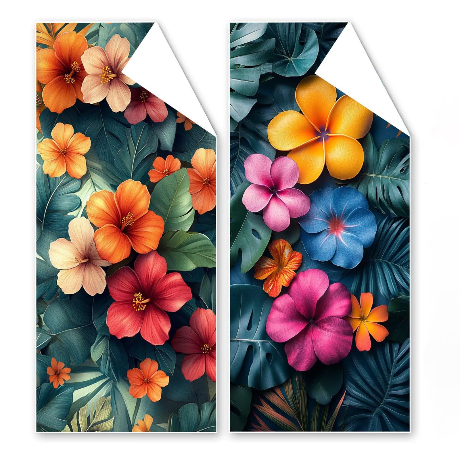 Telo Mare Microfibra 90x180 cm Telo Mare Grande, Asciugamano Palestra Assorbente Asciugatura Rapida, Asciugamano Mare Antisabbi Stuoia Spiaggia per Piscina, Viaggio 2 Set- Fiori Tropicali G1-76