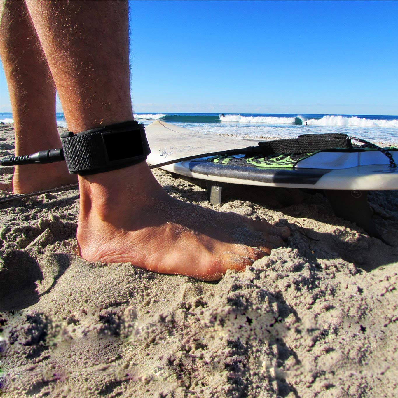 NONMON Leash da SUP Surf, 7mm 8mm 8 10 11 Piedi Lacci di Sicurezza da Tavola de Surf TPU Guinzaglio Regolabile Spirale, Cordone Forte Accessoro per Stand Up Paddle Board SUP Shortboard